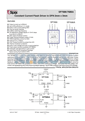 SP7686ER-L/TR datasheet - Constant Current Flash Driver in DFN 2mm x 3mm