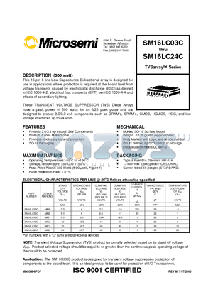 SM16LC24C datasheet - TVSarray  Series