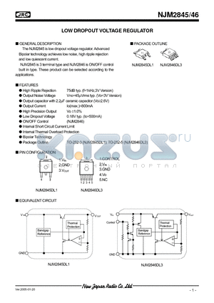 NJM2845DL-18 datasheet - LOW DROPOUT VOLTAGE REGULATOR