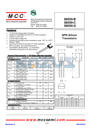 S8050-B datasheet - NPN Silicon Transistors