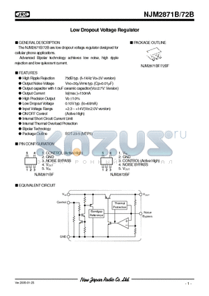 NJM2872BF datasheet - Low Dropout Voltage Regulator