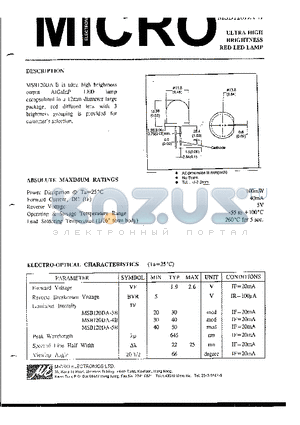 MSB120DA-B datasheet - ULTRA HIGH BRIGHTNESS RED LED LAMP