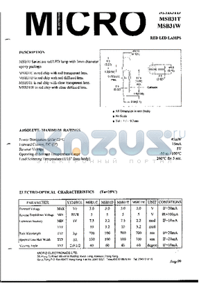 MSB31C datasheet - RED LED LAMPS