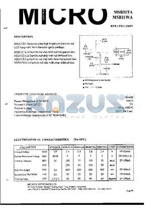 MSB31CA datasheet - RED LED LAMPS