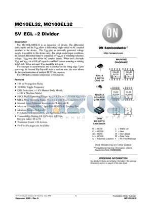 MC100EL32DT datasheet - 5V ECL 2 Divider