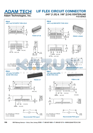 PCB-A-10-T datasheet - LIF FLEX CIRCUIT CONNECTOR