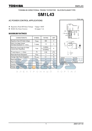 SM1L43 datasheet - AC POWER CONTROL APPLICATIONS