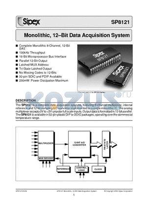 SP8121KP datasheet - Monolithic, 12-Bit Data Acquisition System