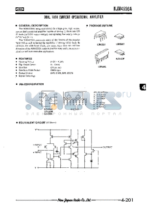 NJM4556AM datasheet - DUAL HIGH CURRENT OPERATIONAL AMPLIFIER