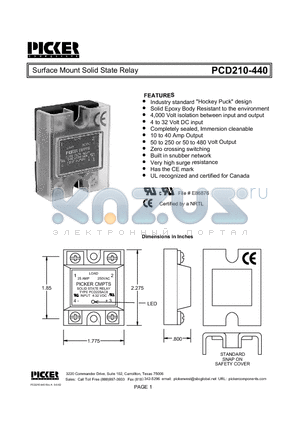 PCD210-440 datasheet - Surface Mount Solid State Relay