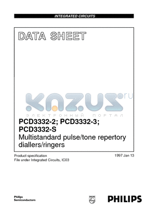 PCD3332-2 datasheet - Multistandard pulse/tone repertory diallers/ringers
