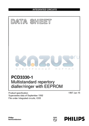 PCD3330-1 datasheet - Multistandard repertory dialler/ringer with EEPROM