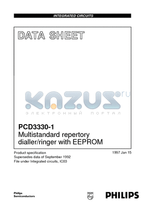 PCD3330-1P datasheet - Multistandard repertory dialler/ringer with EEPROM