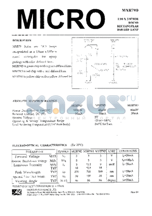 MSB79D datasheet - 1.90 X 3.97MM ROUND RECTANGULAR BARLED LAMP