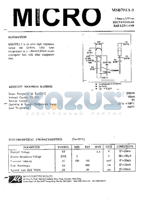 MSB79TA-5 datasheet - 1.9mm x 3.97mm RECTANGULAR BAR LED LAMP