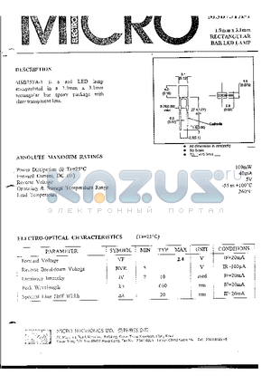 MSB75TA-1 datasheet - 1.9mm x 3.1mm RECTANGULAR BAR LED LAMP