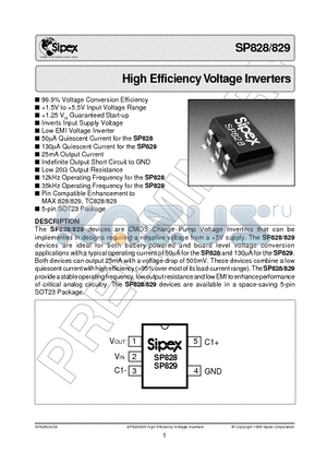 SP828EK datasheet - High Efficiency Voltage Inverters