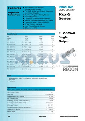 R12-180S15N datasheet - INNOLINE DC/DC-Converter