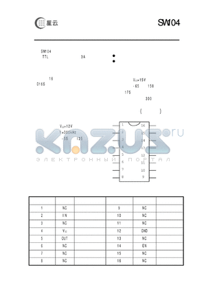 SW104 datasheet - SW104