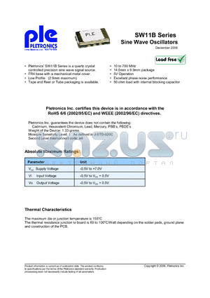 SW1120BYE datasheet - Sine Wave Oscillators