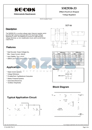 SM2930-33 datasheet - Voltage Regu lator