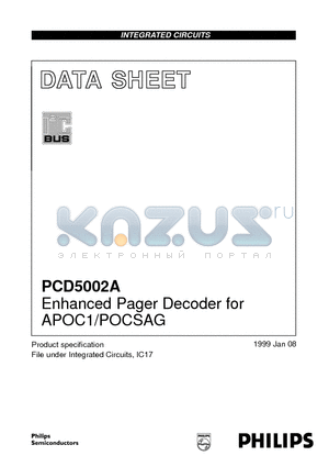 PCD5002AH datasheet - Enhanced Pager Decoder for APOC1/POCSAG