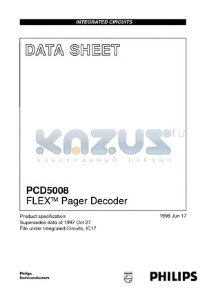 PCD5008H datasheet - FLEX Pager Decoder