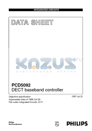 PCD5092H datasheet - DECT baseband controller