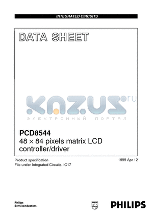 PCD8544 datasheet - 48 x 84 pixels matrix LCD controller/driver