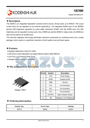 S8300 datasheet - Linear LED Driver IC