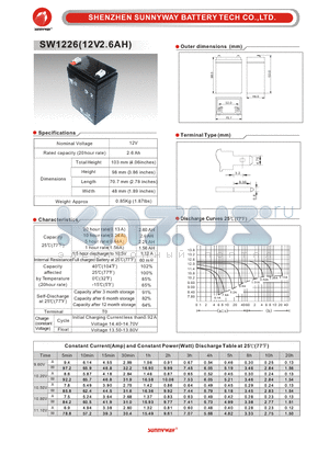 SW1226 datasheet - General Battery