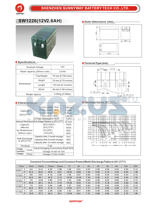 SW1226 datasheet - General Battery