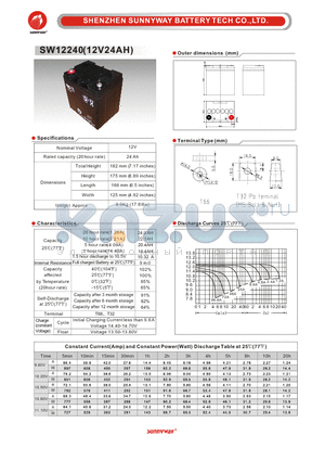 SW12240 datasheet - General Battery