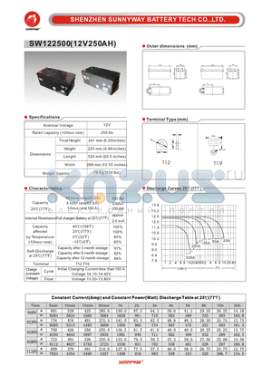 SW122500 datasheet - General Battery
