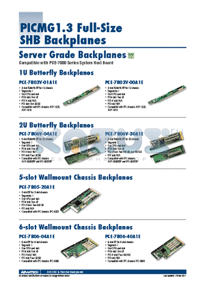 PCE-5B03V-00A1E datasheet - Compatible with PCE-5000 Series System Host Board 1U Butterfly Backplanes