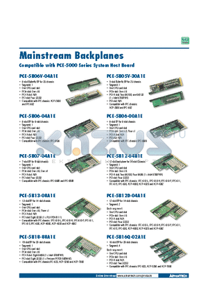 PCE-5B07-04A1E datasheet - Mainstream Backplanes