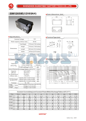 SW12650E datasheet - Photovaltaic & wind power battery