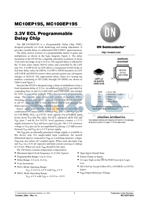 MC100EP195FAR2 datasheet - 3.3V ECL Programmable Delay Chip