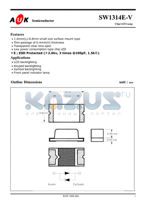 SW1314E-V datasheet - Chip LED Lamp