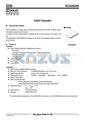 NJU26209V datasheet - DAEP Decoder