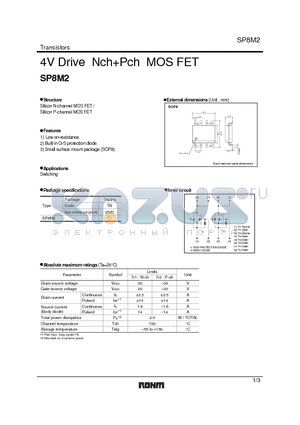 SP8M2 datasheet - 4V Drive Nch  Pch MOSFET
