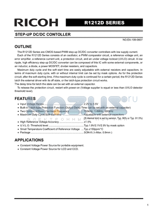 R1212D002A datasheet - STEP-UP DC/DC CONTOLLER