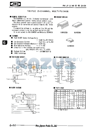 NJU4053B datasheet - TRIPLE 2-CHANNEL MULTIPLEXER