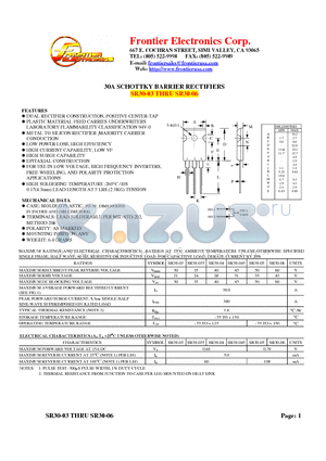 SM30-035 datasheet - 30A SCHOTTKY BARRIER RECTIFIERS