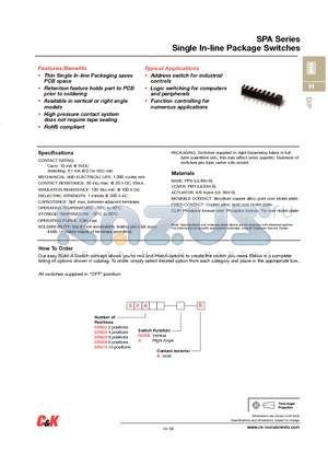 SPA datasheet - Single In-line Package Switches