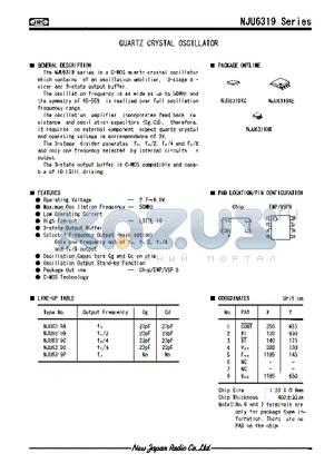 NJU6319AE datasheet - QUARTZ CRYSTAL OSCILLATOR