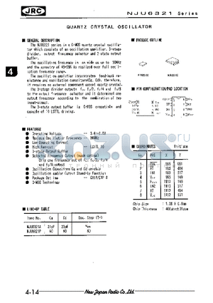 NJU6321 datasheet - QUARTZ CRYSTAL OSCILLATOR