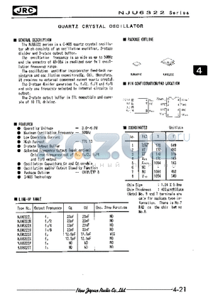 NJU6322 datasheet - QUARTZ CRYSTAL OSCILLATOR