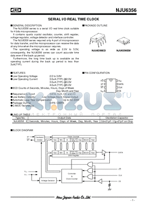 NJU6356ED datasheet - SERIAL I/O REAL TIME CLOCK