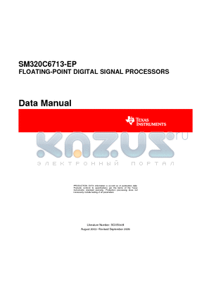 SM320C6713BGNZS20EP datasheet - FLOATING-POINT DIGITAL SIGNAL PROCESSORS